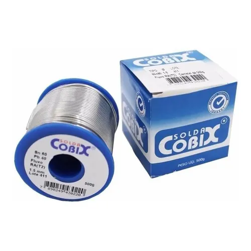 Estanho Para Solda 60x40 Snxpb 1,0mm Fluxo Ra T2 500g Cobix Foto 1