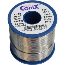 Estanho Para Solda 60x40 Snxpb 1,0mm Fluxo Ra T2 500g Cobix Foto mini 2