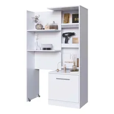 Estante 5 Prateleiras Com Compartimento Oculto Branco Foto mini 2