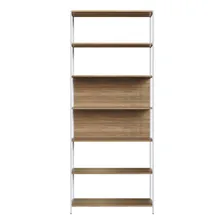 Estante 7 Prateleiras 211,5cm Home Office Nogal/branco Foto mini 3