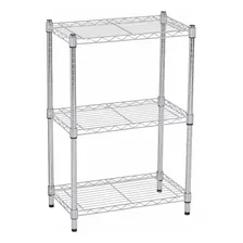 Estante Aço Cromada Com 3 Prateleiras 90x60x35cm Spaceo Foto mini 1
