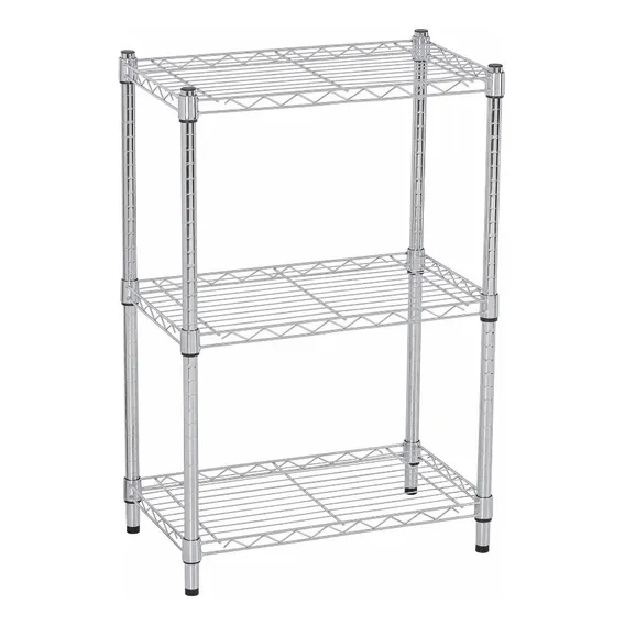 Estante Aço Cromada Com 3 Prateleiras 90x60x35cm Spaceo Foto 1