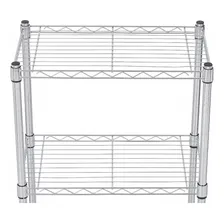 Estante Aço Cromada Com 3 Prateleiras 90x60x35cm Spaceo Foto mini 2