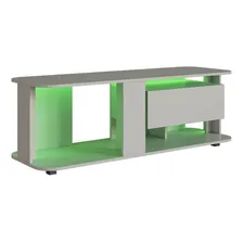 Estante Baixa Rack Tv Até 55 135x45x47cm Gaveta Iluminação Foto mini  2