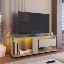 Estante Baixa Rack Tv Até 55 135x45x47cm Gaveta Iluminação Foto mini 4
