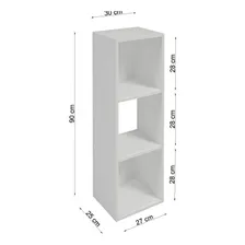 Estante De Livros 3 Nichos Em Mdf Branco Foto mini  3