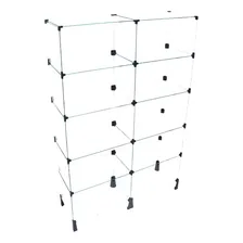 Estante De Vidro 1,00 X 1,60 X 0,30 Cor Preto Foto  mini 1