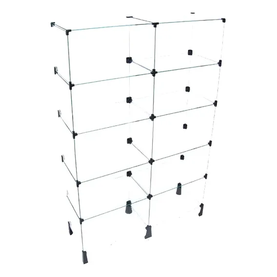 Estante De Vidro 1,00 X 1,60 X 0,30 Cor Preto Foto 1