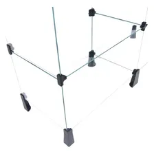 Estante De Vidro 1,00 X 1,60 X 0,30 Cor Preto Foto mini  3