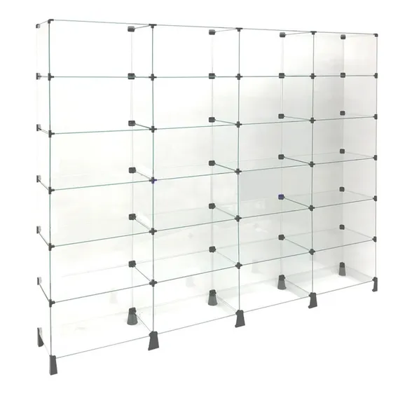 Estante De Vidro Modulado - 2,00 X 1,90 X 0,30 Cor Transparente Foto 1