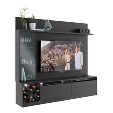 Estante Home Para Tv Até 50 Polegadas 1 Porta De Vidro Wt Cor Grafite Foto  mini 1
