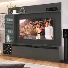 Estante Home Para Tv Até 50 Polegadas 1 Porta De Vidro Wt Cor Grafite Foto mini  2
