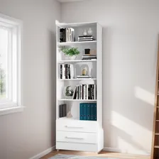 Estante Livreiro 2 Gavetas E 5 Prateleiras Fancy Q01 Branco Foto mini 1