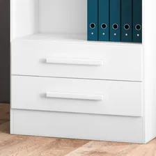 Estante Livreiro 2 Gavetas E 5 Prateleiras Fancy Q01 Branco Foto mini 4