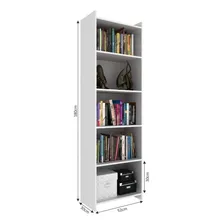 Estante Livreiro 4 Prateleiras Siena Móveis Branco Jc Foto mini  2