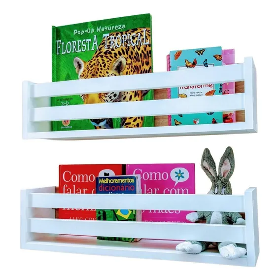 Estante Livros Infantis Nicho Mdf Parede 2un 40cm Foto 1