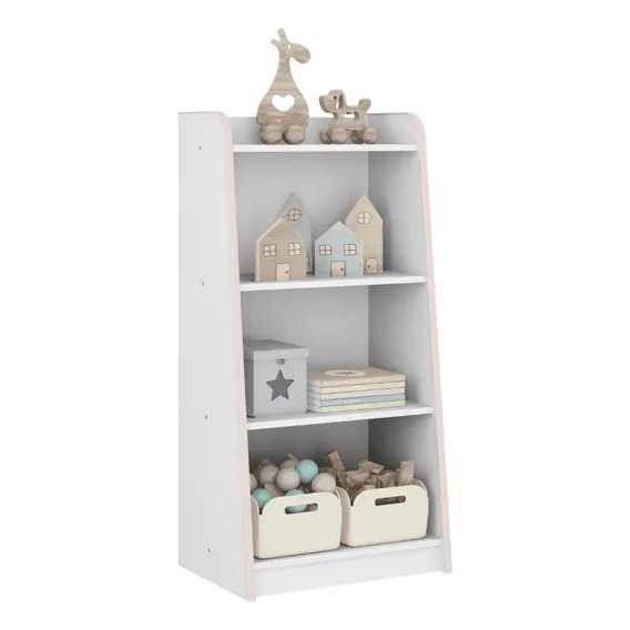 Estante Organizador De Brinquedos Movelbras Branco Rosa Foto 1