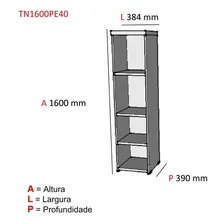 Estante Para Livros 3 Prateleiras Pe40 Clássico Pandin Foto mini 2