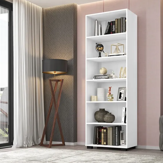 Estante Para Livros 5 Prateleiras Office M贸veis Le茫o Wt Foto 1