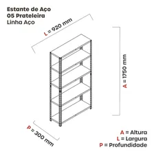 Estante Para Livros Com Estrutura Metálica 5 Prateleiras Foto mini  3