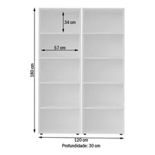 Estante Para Livros Multy 8 Prateleiras Branco - Artely Foto mini 3