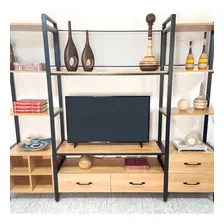Estante Para Sala Com Suporte Para Tv - Plank W20 Foto mini 2