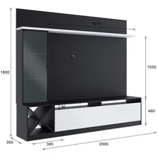 Estante Para Tv Até 65 Polegadas 3 Portas 2020 Ptx/bac Cor Preto Foto mini 3