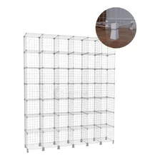 Estante Prateleira Aramada Estoque Roupas Arara 42 Nichos Cor Tela Branca Com Conectivo Branco Foto mini 1