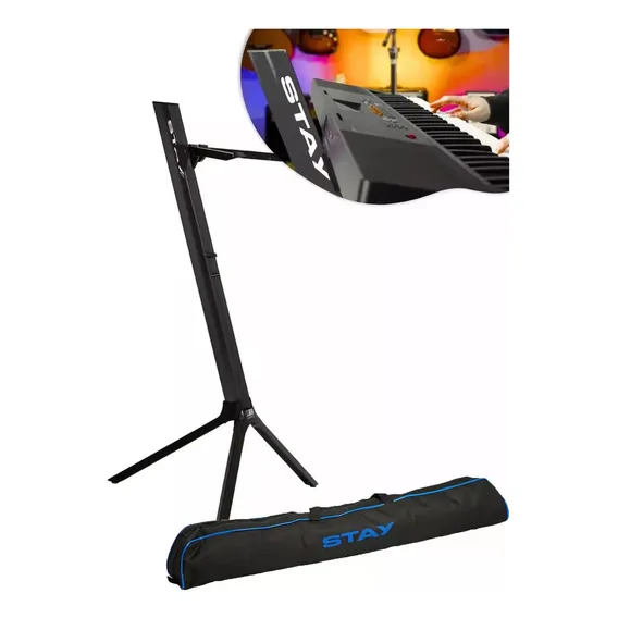 Estante Suporte Teclado Stay Slim 1100/01 Preta Com Capa Foto 1