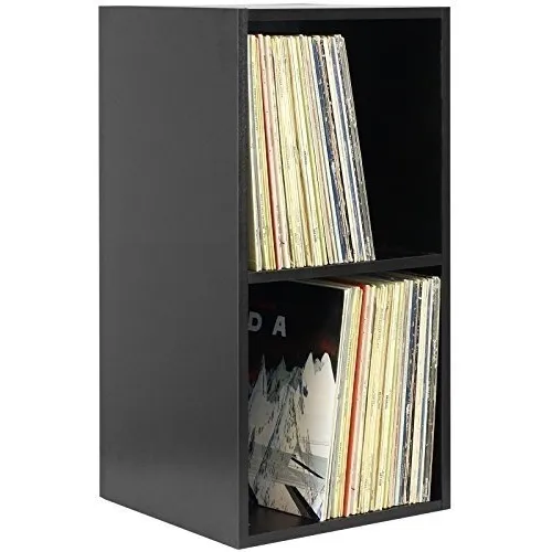 Estante Vinil Lps Para Discos Com Fundo Em Mdf Preto Premium Foto 1
