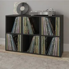 Estante Vinil Lps Para Discos Com Fundo Em Mdf Preto Premium Foto mini  2