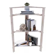 Estantes Canto Modulares Prateleira Tipo Industrial Livros Cor Bege Foto mini 2