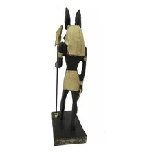 Estátua Anubis Egipcio 16cm Em Resina Cor Preto Com Dourado Foto mini  3
