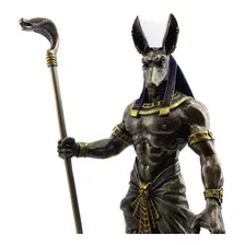 Estatua Anúbis Guardião E Guia Dos Mortos Imagem Cor Bronze Foto mini  2