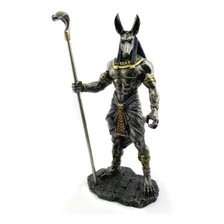 Estatua Anúbis Guardião E Guia Dos Mortos Imagem Cor Bronze Foto  mini 1