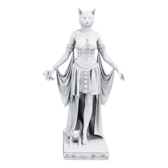 Estátua Bastet Deusa Egípcia - Estatueta - Bastete Cor Cor Mármore Foto 1