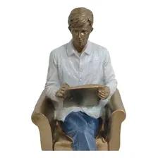 Estátua Boneco Profissão Psicólogo Em Resina 20,5 Cm Cor Dourado-escuro Foto mini 2