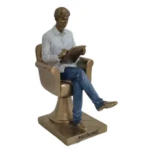 Estátua Boneco Profissão Psicólogo Em Resina 20,5 Cm Cor Dourado-escuro Foto mini 3
