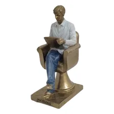 Estátua Boneco Profissão Psicólogo Em Resina 20,5 Cm Cor Dourado-escuro Foto mini 4