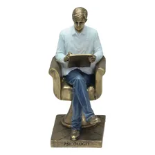 Estátua Boneco Profissão Psicólogo Em Resina 20,5 Cm Cor Dourado-escuro Foto mini 1