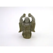 Estátua Buda Rindo Com Bola Cor Cimento Resina 10 Cm Foto mini 3
