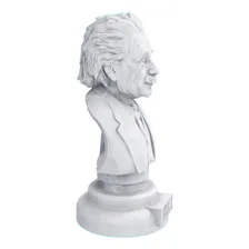 Estátua Busto Albert Einstein Físico Teórico - Escultura Cor Cor Mármore Foto mini 3