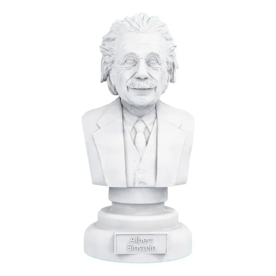 Estátua Busto Albert Einstein Físico Teórico - Escultura Cor Cor Mármore Foto 1