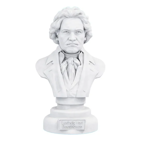 Estátua Busto Ludwig Van Beethoven Compositor Cor Cor Mármore Foto 1
