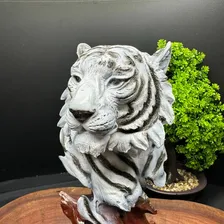 Estátua Busto Tigre - Decoração Resina Cor Dourado Foto mini 3