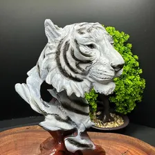 Estátua Busto Tigre - Decoração Resina Cor Dourado Foto mini 4