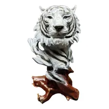 Estátua Busto Tigre - Decoração Resina Cor Dourado Foto  mini 1