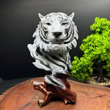 Estátua Busto Tigre - Decoração Resina Cor Dourado Foto mini  2