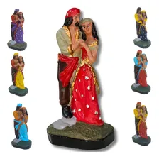 Estatua Casal Ciganos Imagem Umbanda Religião Espiritual Cor Variada Foto mini 1