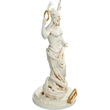 Estatua Deus Cernuno Celta Wicca - Estatueta Cernunnos Cor Cor Mármore Dourado Foto mini 2